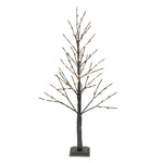 LED Lighted Twig Tree – 48" Black Glitter Holiday Decor by Melrose
