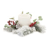 Melrose Flocked Mixed Pine Eucalyptus Berry Candle Ring 16"D