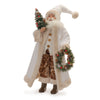 Melrose Beige Santa with Wreath and Tree 21.5"