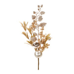 Christmas Decorative Spray – Gold Silver Berry Ornament 19.25" Set of 4 by Melrose