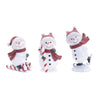 Melrose Whimsical Candy Cane Snowman Figurine (Set of 3)