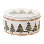 Ceramic Christmas Canister with Pine Tree Lid 7.75" by Melrose