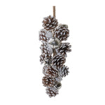 Melrose Flocked Pinecone Cluster Drop (Set of 2)