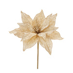 Melrose Glittered Gold Poinsettia Flower Stem (Set of 6)