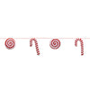 Melrose Fabric Peppermint Candy Cane String Garland (Set of 2)