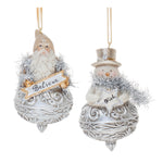 Melrose Ornate Santa and Snowman Finial Ornament (Set of 6)