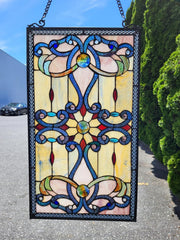 Classic Tiffany Window Hanging – 276-Cut Glass Panel by Fine Art Lighting