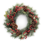 Melrose Icy Pine Cone Berry Wreath 24"D