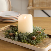 Melrose Icy Pine Cone Candle Ring (Set of 2)