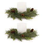 Melrose Pine Candle Ring (Set of 2)