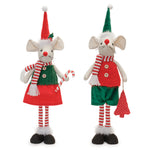 Melrose Plush Holiday Mouse Shelf Sitter (Set of 2)