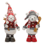 Melrose Plush Polar Bear with Skis (Set of 2)