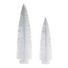 Christmas Bottle Brush Trees – White PVC Tabletop Tree Set of 2