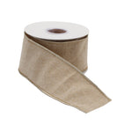 Beige Holiday Ribbon – Wired Cotton & Lurex 2.5W x 5YD Set of 2 Brand Name By Melrose