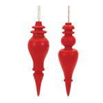 Melrose Red Wood Finial Drop Ornament (Set of 6)