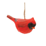 Christmas Cardinal Ornament Wooden Red Bird 2" Height – Tree Decor Set of 4 by Melrose
