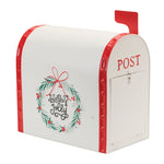 Christmas Entryway Decor – Holly Jolly Metal Mailbox 13" Height by Melrose