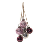 Melrose Purple Glass Ball Cluster Drop Ornament (Set of 2)