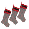 Christmas Cotton Plaid Stockings – Red and Black 23" Height Set of 3 by Melrose