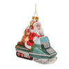 Melrose Glass Snowmobile Santa Ornament (Set of 6)