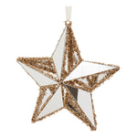 Melrose Gold Tinsel Star Ornament (Set of 12)