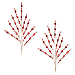 Festive Red Jewel Bead Spray Set of 2 Indoor Christmas Decor by Melrose