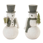 Melrose Gold Brushed Nutcracker Snowman (Set of 2)