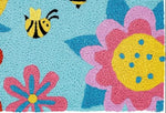 Ladybug & Garden Flowers Doormat – Bright, Washable Entry Mat
