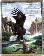 50x60 inch Tapestry Throw – Cotton, Freedom Verse Design by Manual Woodworkers