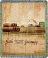 Cotton Throw – Rustic Country Farm Design, 50x60 Woven Blanket