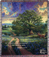 Country Living Throw Blanket – Rustic Verse Woven Cotton Tapestry 50"x60"