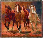 Woven Horse Scene Throw HOOFBEATS & HEARTBEATS – 60x50 Inch by Manual Woodworkers