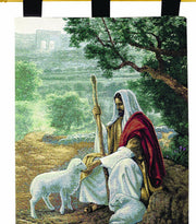 Christian Tapestry – Jesus the Shepherd with Finial Rod