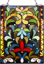 Fine Art Lighting Tiffany Style Window Panel – 18" x 24" Stylish Handcrafted Stained Glass Design