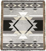 Flame Black Tapestry Throw – Artistic Woven Cotton Rayon 50x60 inch by Manual Woodworkers