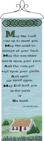 Manual Woodworkers and Weavers The Road Rises Hanging Wall Panel, 13 x 36 Inches, Inspirational Cotton Wall Decor