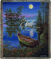 Tranquil Moonlight Bay Woven Throw – 50x60 inch Cotton Tapestry by Manual Woodworkers
