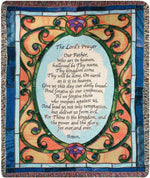 Lord’s Prayer Woven Cotton Throw – 50x60 inch Religious Decor by Manual Woodworkers