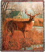HIS SIDE OF THE RIVER 50x60 Inch Cotton Throw by Manual Woodworkers