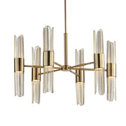 Uttermost 21391 Cret 12 Light Brass Chandelier with Built In LED Inspired by Art Deco Design