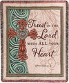 Christian Tapestry Blanket – Inspirational Cotton Throw with Bible Verse, Trust in the Lord