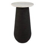 Uttermost Total Eclipse Accent Table Curved Forms White Marble Hand Etched Black