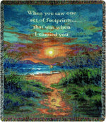 50x60 inch Cotton Tapestry Throw – I Carried You Faith Design by by Manual Woodworkers