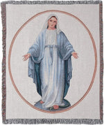 Virgin Mary Throw – 50x60 inch Cotton for Bedroom or Living Room by Manual Woodworkers