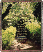 Woven Tapestry Throw – Grandfather 50x60 inch Cotton by Manual Woodworkers