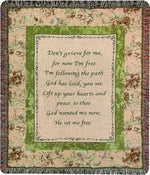 100% Cotton Decorative Throw – Don’t Grieve, 50x60 inch Woven Tapestry by Manual Woodworkers