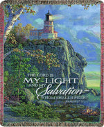 Guiding Light 50x60 inch Cotton Tapestry Throw Nautical Faith-Inspired Design by Manual Woodworkers