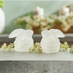 Bunny Decorative Accent Set of 4 Polyresin 4 Inch Frosted Spring Decor by Melrose