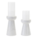 Melrose Modern Marble Candle Holder (Set of 2)