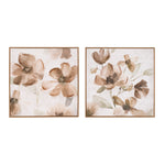 Floral Block Wall Accent Set of 2 MDF Wood 16 Inch Garden Style Plaque by Melrose
